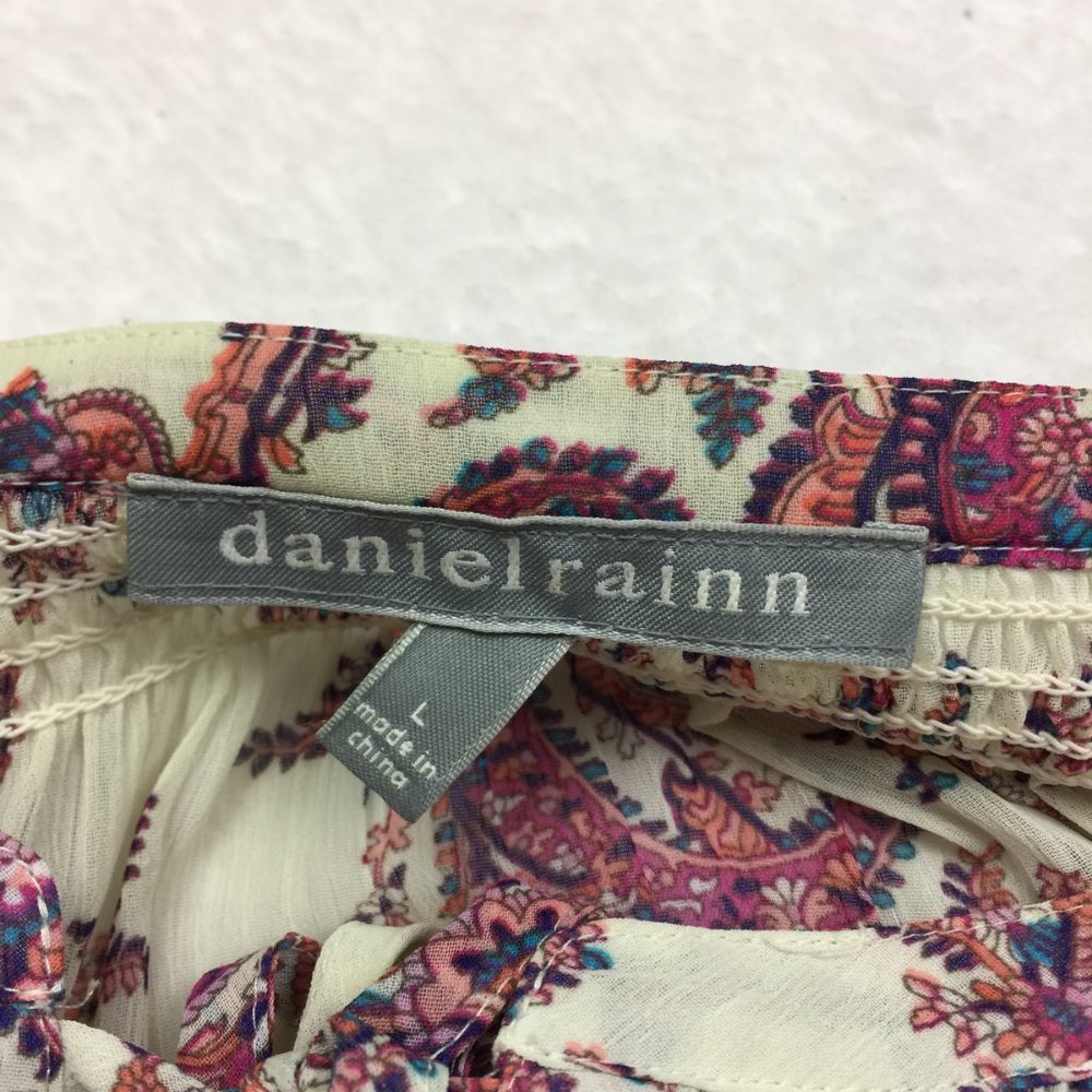 Women's Ivory Paisley Tie-Neck Blouse - Picture 8 of 14